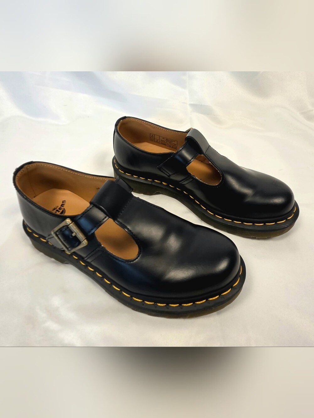 Dr. Martens Polley Black Leather T-Bar Mary Janes - Excellent Condition